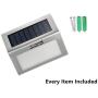 [Pack of 8] F-TECK Outdoor Stainless Steel LED Solar Step Light Wireless Super Bright Modern White Lamp Waterproof Lighting for Deck, Staircase, Walkway, Patio, Garden, Yard Auto On/Off Dusk to Dawn
