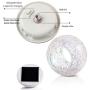 Solar Jar Glass Ball Table Light, Color Changing Solar Powered Crackle Glass Ball Led Garden Lights,Waterproof Led Night Light for Bedroom Yard Patio Halloween Christmas Decor (White Snowflake)