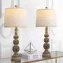 BOBOMOMO 27.75 USB Table Lamp with Charging Port Set of 2 Antique Retro Nightstand Lamp for Bedroom Living Room Resin Classic Bedside Washed Brown Desk Lamps with White Fabric Shade BOBOMOMO 27.75 USB Table Lamp with Charging Port Set of 2 Antique Retro Nightstand Lamp for Bedroom Living Room Resin Classic Bedside Washed Brown Desk Lamps with White Fabric Shade