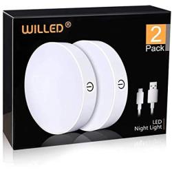 Dimmable Touch Light | WILLED Buit-in 1000mAh Large Battery Rechargeable LED Tap Lights | Magnet Stick on Closet Light | Portable LED Puck Night Lights for Cabinet, Wardrobe, Counter, Kitchen, Bedroom