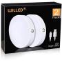 Dimmable Touch Light | WILLED Buit-in 1000mAh Large Battery Rechargeable LED Tap Lights | Magnet Stick on Closet Light | Portable LED Puck Night Lights for Cabinet, Wardrobe, Counter, Kitchen, Bedroom