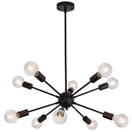 Sputnik Chandelier 10 Light Ceiling Lamp Black Modern Pendant Lighting Industrial Vintage Ceiling Light Fixture for Dining Room Bedroom Kitchen Living Room Foyer Hallway Sputnik Chandelier 10 Light Ceiling Lamp Black Modern Pendant Lighting Industrial Vintage Ceiling Light Fixture for Dining Room Bedroom Kitchen Living Room Foyer Hallway
