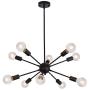 Sputnik Chandelier 10 Light Ceiling Lamp Black Modern Pendant Lighting Industrial Vintage Ceiling Light Fixture for Dining Room Bedroom Kitchen Living Room Foyer Hallway