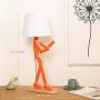 HROOME Novelty Cool Kids Desk Lamp with Swing Arm, Modern Wood Fun Adjustable Table Lamp, Bedside Reading Lamp for Teens/Girls/Boys/Living Room/Office- Oran Orange, Bulb Included