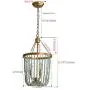 Stone Beaded Chandelier Lighting Fixture 3-Light Home Decor Gold Metal Chandeliers 12''D x 21.9''H Ceiling Mounted Pendant Lamp for Dining Room, Bedrooms, Bathroom, Foyer, Doorways