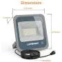 LEPOWER 150W LED Flood Light with Plug - 15000LM Super Bright Work Light Outdoor - 6000K White Light, IP66 Waterproof Exterior Floodlight - Outdoor Light for Backyard, Basketball Court, Playground