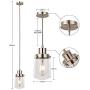 Antana Satin Nickel 1-Light Dining Room Chandeliers Clear Glass Pendant Lighting Fixtures Hang Contemporary Ceiling Lights