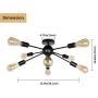JHLBYL Sputnik Chandelier 8-Light Black Modern Pendant Lighting Semi Flush Mount Ceiling Light Fixture Mid Century Starburst Style Ceiling Lamp for Bedroom Living Room Dining Room Foyers