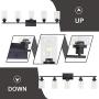 MELUCEE 40 Inches Length 5-Light Bathroom Vanity Light Fixtures Black Industrial Wall Sconce Lighting with Clear Glass Shade for Living Room Bedroom Hallway Kitchen