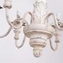 OSAIRUOS French Country Candle-Style Chandelier, Handmade White Distressed Wood Lighting Ceiling Light Fixture Pendant Lamp Chandeliers for Dining Living Room Bathroom W20.8