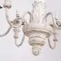 OSAIRUOS French Country Candle-Style Chandelier, Handmade White Distressed Wood Lighting Ceiling Light Fixture Pendant Lamp Chandeliers for Dining Living Room Bathroom W20.8