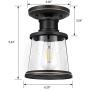 DEWENWILS Farmhouse Ceiling Light Fixture, Oil Rubbed Bronze, Semi Flush Mount Ceiling Light, Clear Glass Shade, Vintage Flush Mount Light Fixture for Bedroom, Dining Room, Cafe, Bar, Hallway