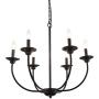 Dining Room Chandelier, Black Chandelier Lighting Fixtures Hanging with 6 Light, Black Finished, 26 inches