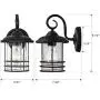 Emliviar 1-Light Outdoor Wall Lantern 2 Pack, Exterior Wall Lamp Light in Black Finish with Clear Seeded Glass -Twin Pack, OS-1803CW1