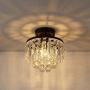 MonDaufie Crystal Chandelier Semi Flush Mount Lightght Fixture D10” Ceiling Light for Living Room Bedroom Hallway Kitchen