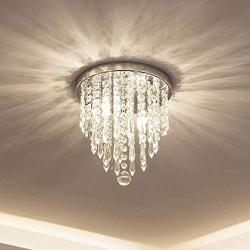 lifeholder Mini Chandelier, Crystal Chandelier Lighting, 2 Lights, Flush Mount Ceiling Light, H10.4 x W8.66 Modern Chandelier Lighting Fixture for Bedroom, Hallway, Bar, Kitchen, Bathroom