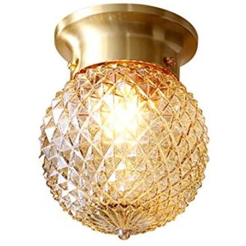 Modo Lighting Glass Globe Flush Mount Ceiling Light Creative Pineapple Ceiling Pendant Lights Industrial Antique Brass Ceiling Light Fixture for Living Room Hallway Study Room