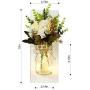 Mason Jar Wall Candlestick Lighting, Home Decoration, Living Room, Bathroom, Hanging Retro Wall Closet 6 Hours LED Lighting with Remote Control(2 Sets)