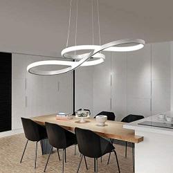 LED Pendant Light Dimmable Modern Chandelier Ceiling Fixture Adjustable Pendant Lighting Living Dining Room Ceiling Hanging Lights Kitchen Island Ceiling Fixture Hanging lamp 40W I 75cm (White)