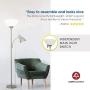 Floor Lamp with Reading Light by Light Accents - Metal Standing Lamp with Side Reading Light - Stand Up Light - Floorlamp - Floor Lamp for Living Room - Standing Lamp for Living Room (Brushed Nickel)