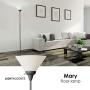 Floor Lamp by Light Accents - Mary Floor Lamp for Living Rooms - Standing lamp - Pole Light - Torchiere Floor Lamp - Bedroom Floor Lamp - Torch Lamps Bright Reading Light with White Shade - Black