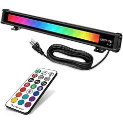 MEIKEE 25W RGBW LED Wall Washer Light, Color Changing LED Strip Light with RF Remote, IP66 Waterproof, 120V RGB LED Light Bar for Outdoor Indoor Lighting Projects Wedding Church Party Stage Lighting