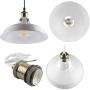 B2ocled Pendant Lighting Retro Pendant Light Industrial Vintage Style 1 Light E26/E27 Based Lamp Shade for The Kitchen, Bedroom, Dining Room, Living Room, Porch (White, 10.63 inch)