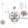 Fivess Lighting 12-Light Modern Sputnik Chandelier Brushed Nickel with Bulbs, Adjustable Rods Globe Pendant Lighting Fixture for Dining Room Kitchen Island Foyer Table Farmhouse