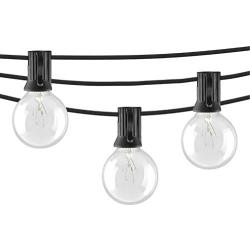 Mr Beams 5W G40 Globe Bulb Incandescent Weatherproof Indoor/Outdoor String Lights, 50 feet, Black