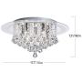 Bestier Modern Chrome Crystal Raindrop Flush Mount Chandelier Lighting LED Ceiling Light Fixture Lamp for Dining Room Bathroom Bedroom Livingroom G9 LED Bulbs Required Diameter 17.7 inch Height 7.5 in