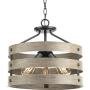 Progress Lighting P350049-143 Gulliver Three-Light Semi-Flush Convertible, Graphite finish