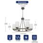 TODOLUZ 24.8'' Large Farmhouse Wagon Wheel Chandelier Oil Rubbed Bronze, 6 Lights Industrial Island Pendant Lighting for Dining Room Bedroom Foyer