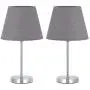 HAITRAL Modern Table Lamps - Grey Small Nightstand Lamps Set of 2, Bedside Desk Lamps for Bedroom, Office, College Dorm, Kids Room with Mini Metal Basic and Fabric Lamp Shade - Silver (HT-ATH05-15X2) HAITRAL Modern Table Lamps - Grey Small Nightstand Lamps Set of 2, Bedside Desk Lamps for Bedroom, Office, College Dorm, Kids Room with Mini Metal Basic and Fabric Lamp Shade - Silver (HT-ATH05-15X2)