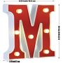 LED Marquee Letter Lights 26 Alphabet Light Up Red Letters Sign Battery Powered Perfect for Night Light Wedding Birthday Party Christmas Lamp Home Bar Decoration(M)