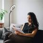 Floor Lamp with 3 Brightness Levels, 600 Lumens, 360° Adjustable LED Floor Light, TW Dimmable Best Non-Glare Reading Standing Lamp for Sewing Living Room Bedroom Office (Black)
