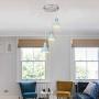 Zeyu 3-Light Chandelier Light Fixture, Modern Pendant Light for Bedroom Living Room, Blue and Brushed Nickel Finish, ZY26-3 SF