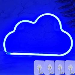 YIVIYAR LED Neon Signs Lights for Wall Decor, USB or Battery Operated LED Cloud Neon Sign Night Light Lamp Neon Room Sign Neon Light up Sign for Bedroom, Christmas Wall Sign, Wedding Signs(Blue Cloud)