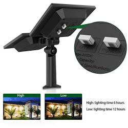 CLY Solar Spotlights LED 4 in 1, Solar Landscape Lights Solar Spot Lights Outdoor, Waterproof IP66, Solar Powered Lights Wall Lights Security Lighting for Garden, Lawn, Patio, Yard, 3000K Warm White