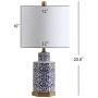 JONATHAN Y JYL3050A Diana 23.5'' Ginger Jar Ceramic/Metal LED Lamp Classic,Traditional for Bedroom, Living Room, Office, College Dorm, Coffee Table, Bookcase, Blue/White