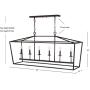 JONATHAN Y JYL7439A Pagoda Lantern Dimmable Adjustable Metal LED Pendant, Classic, Traditional for Dining, Living Room, Kitchen, 49'' 6-Bulb, Oil Rubbed Bronze