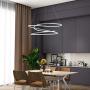 MADEM Modern LED Pendant Light Dimmable Contemporary Chandelier Creative Foyer Hanging Lighting Fixture for Living Dining Room Bedroom Kitchen Island,6000K Cool White, Silver