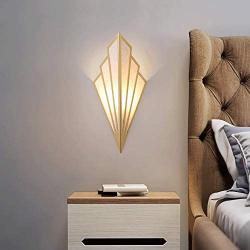 Modern Wall Light Simple Creative Wall Sconces Bedroom Aisle Living Room Wall Lamp Holder E14 Socket Art Deco Lighting Fixture (Bulb Not Included) (Golden) [Energy Class A++]