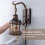 Retro Wall Light Fixtures, 2-in-1 Antique Bronze Vintage Wall Lighting Hardwired Plug in Industrial Lantern Retro Lamp Metal Wall Sconce for Bedside Bedroom Home Dining Room(2 Pack)