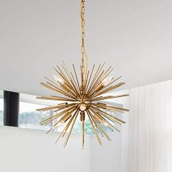 GOMUNIN Sputnik Satellite Pendant Light Satellite Chandelier Sputnik Pendant Light Industrial Pendant Lighting Fixture,Iron,Gold,9 Lights