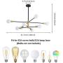 Sputnik Chandelier Mid Century Modern Industrial E26 LED Pendant Lighting Chandeliers Ceiling Light Fixture Black and Gold Light for Living Room,Kitchen,Bedroom,Dining Room and Farmhouse