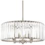 Kira Home Delilah 16'' Modern 4-Light Crystal Drum Chandelier + Clear Beveled Glass Panels, Brushed Nickel Finish