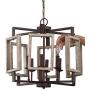 Springzouk 6 Light Wooden Chandelier,D80026 Super Easy Install,Very Classy and Antique Looking (Vintage Wooden Grey)