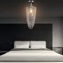 TongLan Crystal Chandelier, 1 Light Flush Mount Ceiling Light, Modern Chandelier Lighting Fixture for Bedroom, Living Room, Dining Room, Hallway