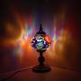 Kindgoo Turkish Mosaic Table Lamp Handmade Tiffany Style Glass Lamp for Living Room, Led Light Bulb Included (Multi-Colored)