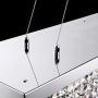 SILJOY Modern K9 Crystal Pendant Chandelier Lighting Rectangular Ceiling Light Fixture for Dining Room Kitchen Island L31.5'' x W9.9'' x H8.9''